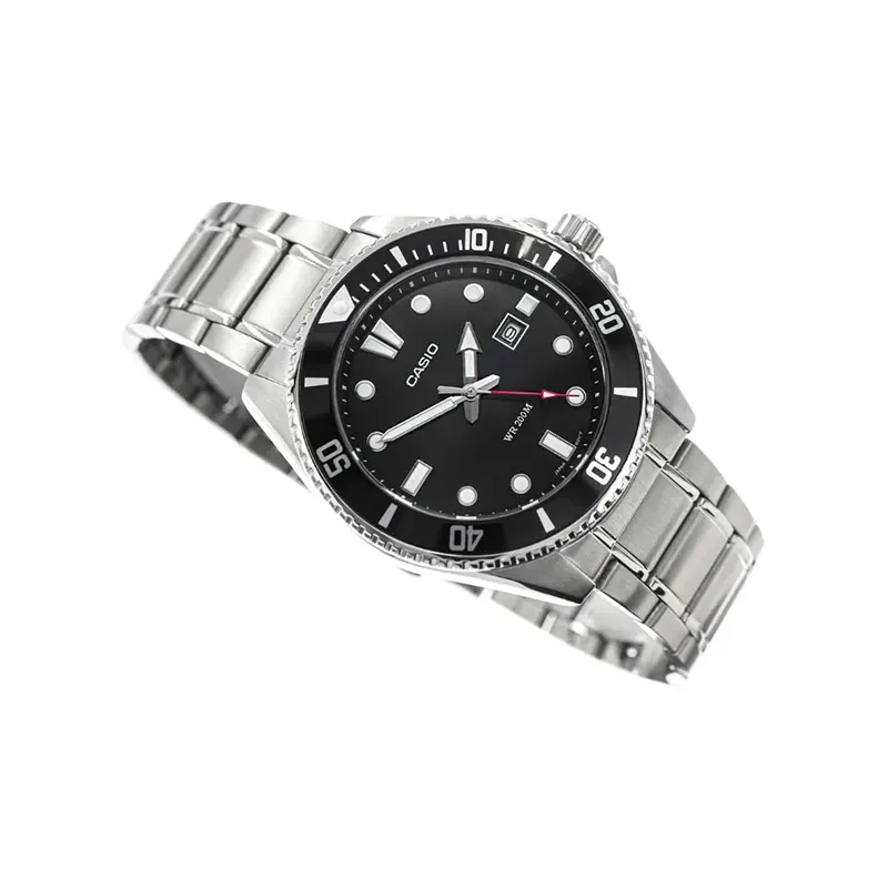 Casio Japan Duro Diver's 200M Black Dial Quartz Men's Watch- MDV-107D-1A1